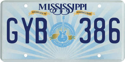 MS license plate GYB386