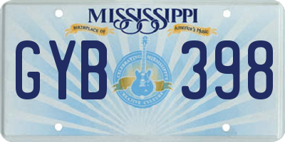 MS license plate GYB398