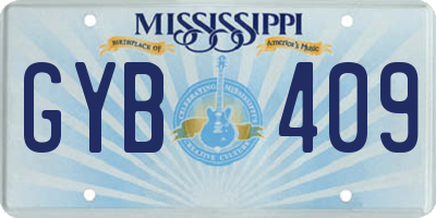 MS license plate GYB409