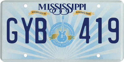 MS license plate GYB419