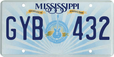 MS license plate GYB432