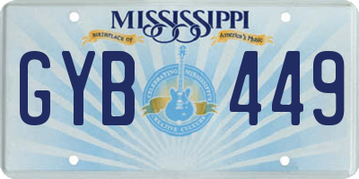 MS license plate GYB449