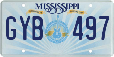 MS license plate GYB497