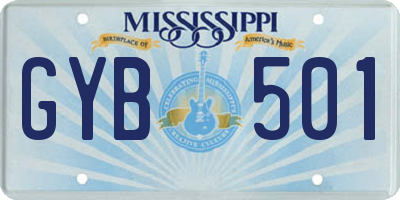 MS license plate GYB501