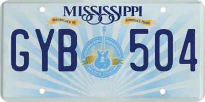 MS license plate GYB504