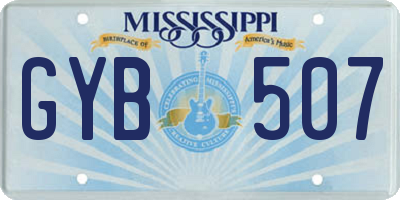 MS license plate GYB507