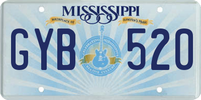 MS license plate GYB520