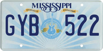MS license plate GYB522