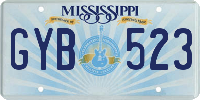 MS license plate GYB523