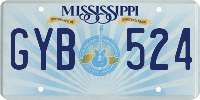 MS license plate GYB524