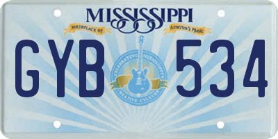 MS license plate GYB534