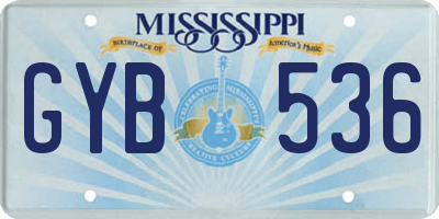 MS license plate GYB536
