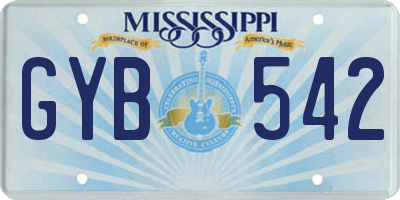 MS license plate GYB542