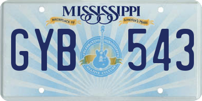 MS license plate GYB543