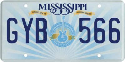 MS license plate GYB566