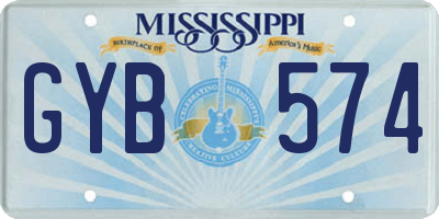 MS license plate GYB574