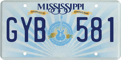 MS license plate GYB581
