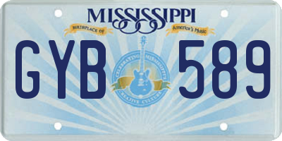 MS license plate GYB589