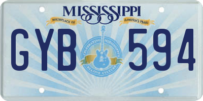 MS license plate GYB594