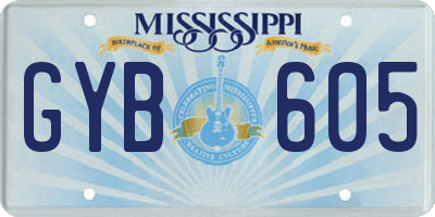 MS license plate GYB605