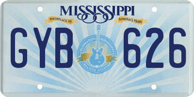 MS license plate GYB626