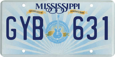 MS license plate GYB631