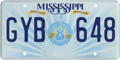 MS license plate GYB648