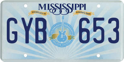 MS license plate GYB653