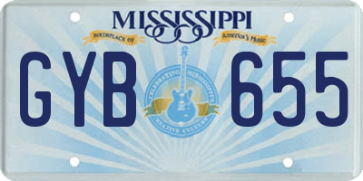 MS license plate GYB655