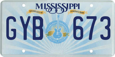 MS license plate GYB673