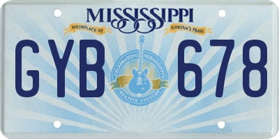 MS license plate GYB678