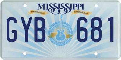 MS license plate GYB681