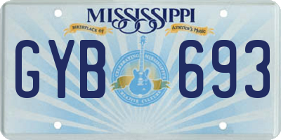 MS license plate GYB693
