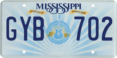 MS license plate GYB702