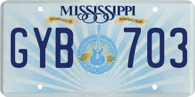 MS license plate GYB703