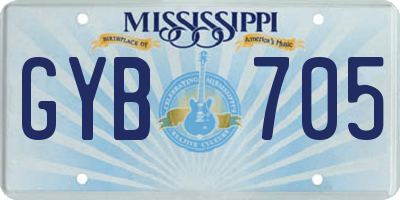 MS license plate GYB705