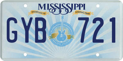 MS license plate GYB721