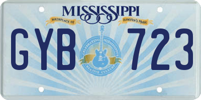 MS license plate GYB723
