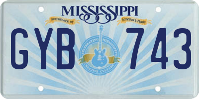 MS license plate GYB743