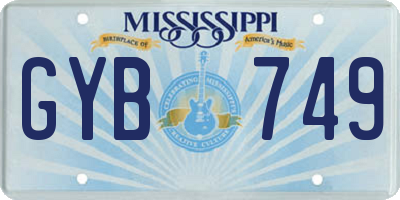MS license plate GYB749