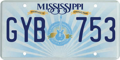 MS license plate GYB753
