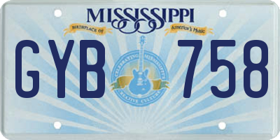 MS license plate GYB758