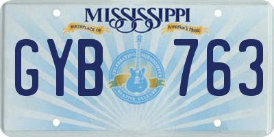 MS license plate GYB763