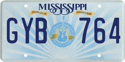 MS license plate GYB764