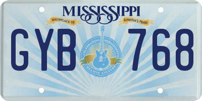 MS license plate GYB768
