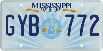 MS license plate GYB772