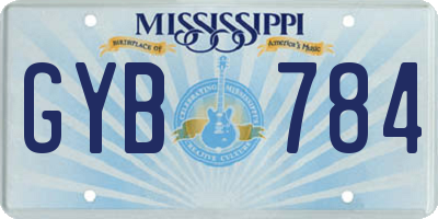 MS license plate GYB784