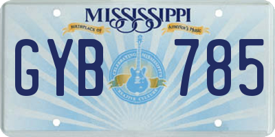 MS license plate GYB785