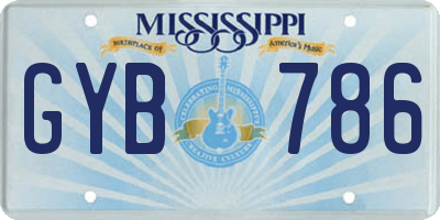 MS license plate GYB786