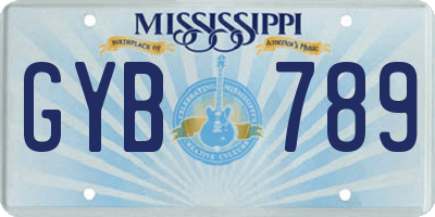 MS license plate GYB789